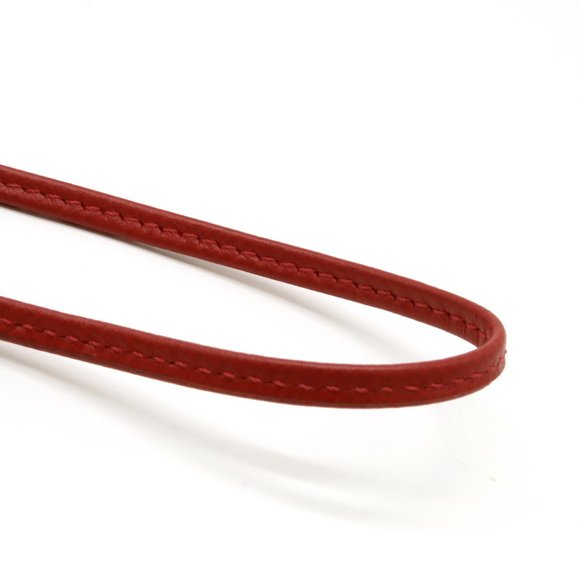 HERMES Hermes Sifre Whistle Dog Necklace Leather Metal Red Silver - Picture 6 of 6